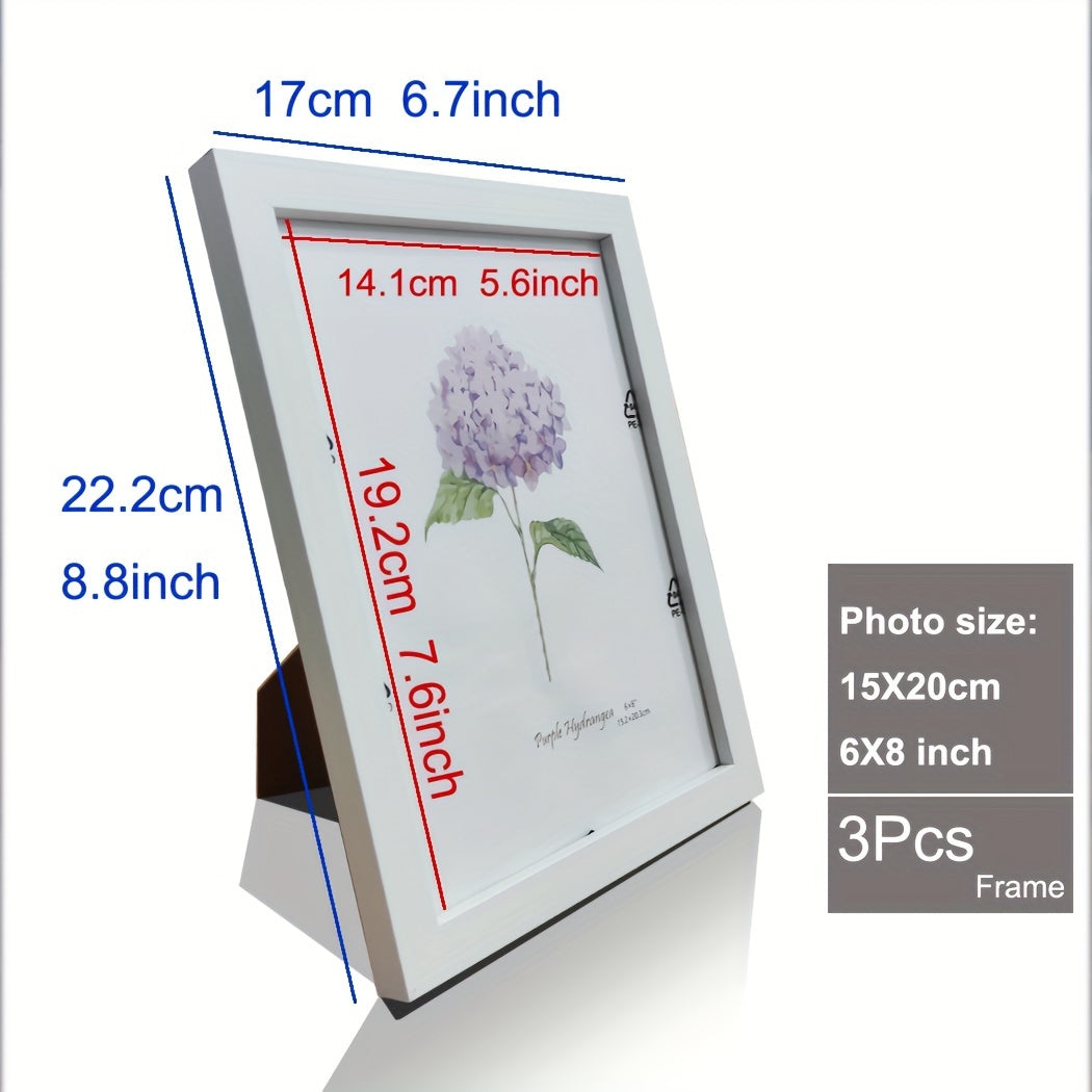 Skorter | 3-part Wooden Picture Frame - Classic Picture Frame for Wall and Table Decoration, Perfect for Parties and Gifts