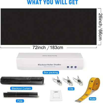 Skorter | Darkening Roller Blinds - Portable Thermal Insulated Curtains for Bedroom and Travel