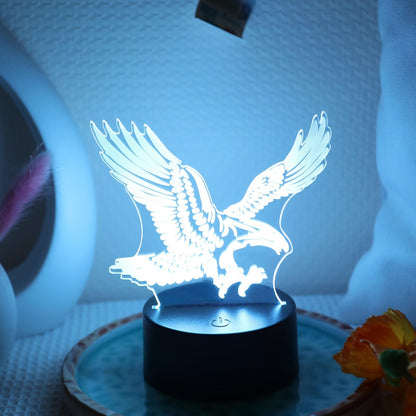 Skorter | EagleLight - 3D LED Night Light with Touch Control, 7 Colors USB Table Lamp