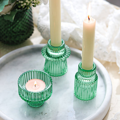 Skorter | 3/6-part Glass Candle Holders - Perfect for Table Decoration and Weddings
