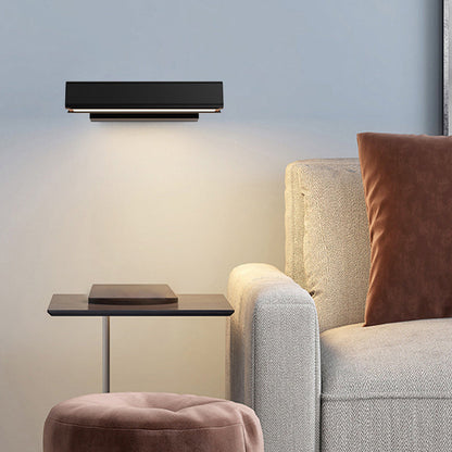Skorter | Aqsa Modern LED Wall Lamp Indoor Reversible Rectangular Metal/Wood Living Room