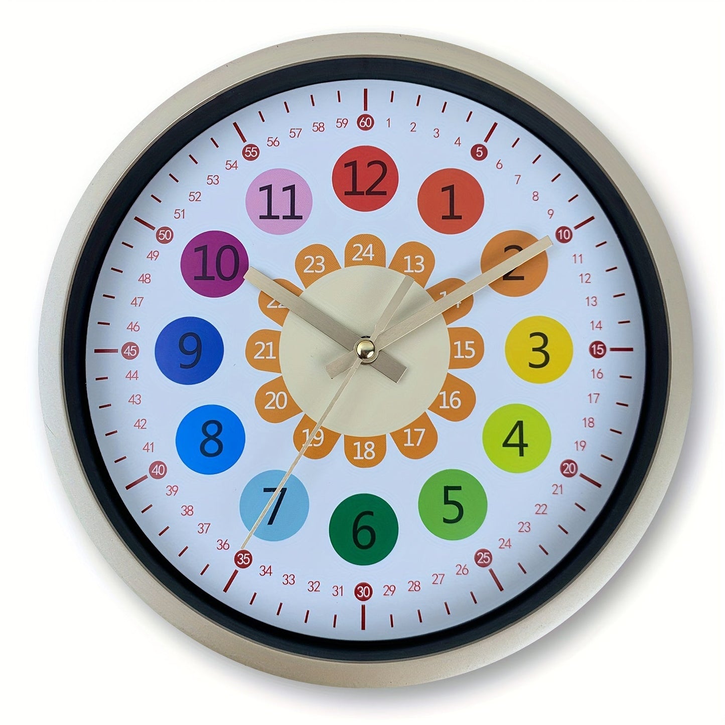 Skorter | 8-inch Plastic Wall Clock - Sunflower Design, Silent Clock