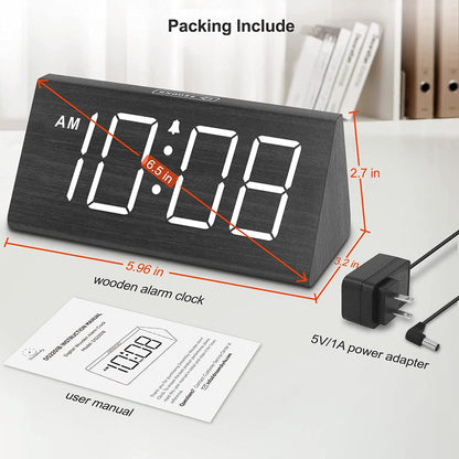 Skørter | Three Digital Alarm Clock with USB Port, Loud Alarm, Dimmer, and Snooze Function