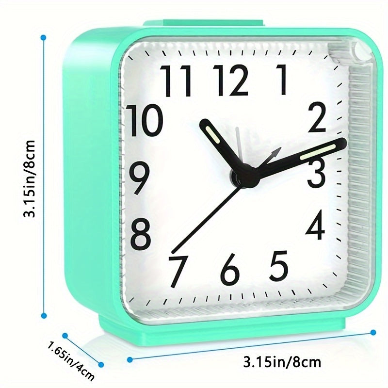 Skorter | TimeEase - Silent Rectangular Alarm Clock with Luminous Hands