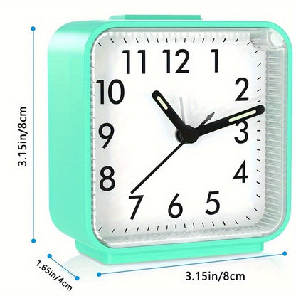 Skorter | TimeEase - Silent Rectangular Alarm Clock with Luminous Hands