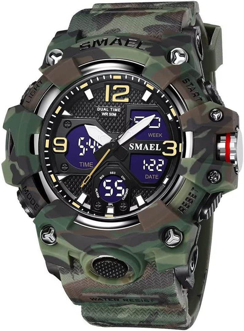 Skorter | Men's waterproof sports wristwatch with date and multifunction LED alarm stopwatch