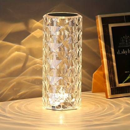Skorter | LumiKristal - Crystal Diamond Desk Lamp with 3 Colors LED Lighting