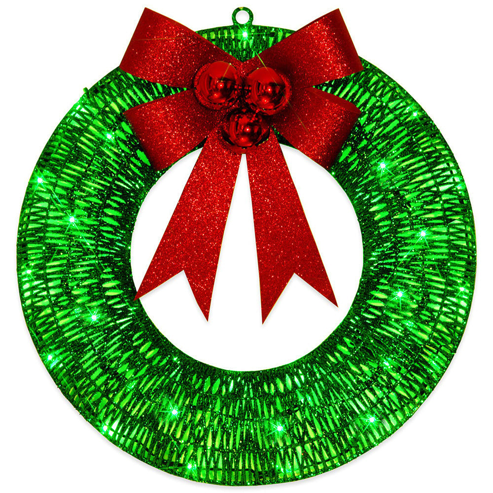 Skorter | Illuminated Christmas Wreath Luxury Gold-Green 50cm – Handmade Door Wreath with LED