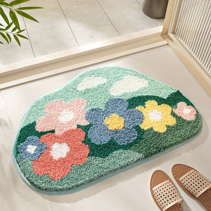 Skorter | FlorSoft - Extra absorbent bath mat with floral pattern
