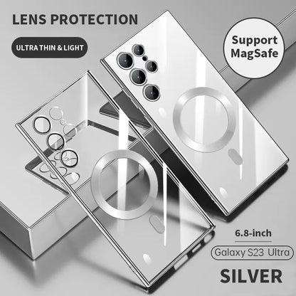 Skorter | Transparent Luxury Coating Magnetic Cover for Samsung