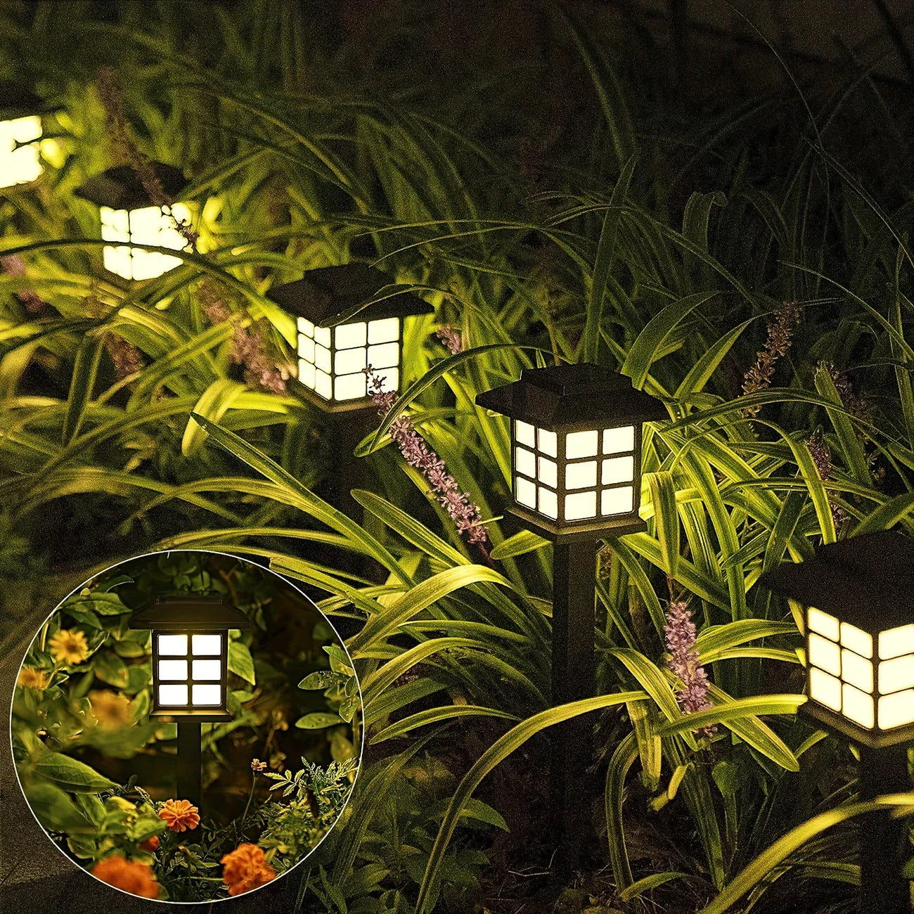 Skorter | Solar Garden Lights in Lantern Style – Waterproof LED Path Lighting for Outdoor Areas