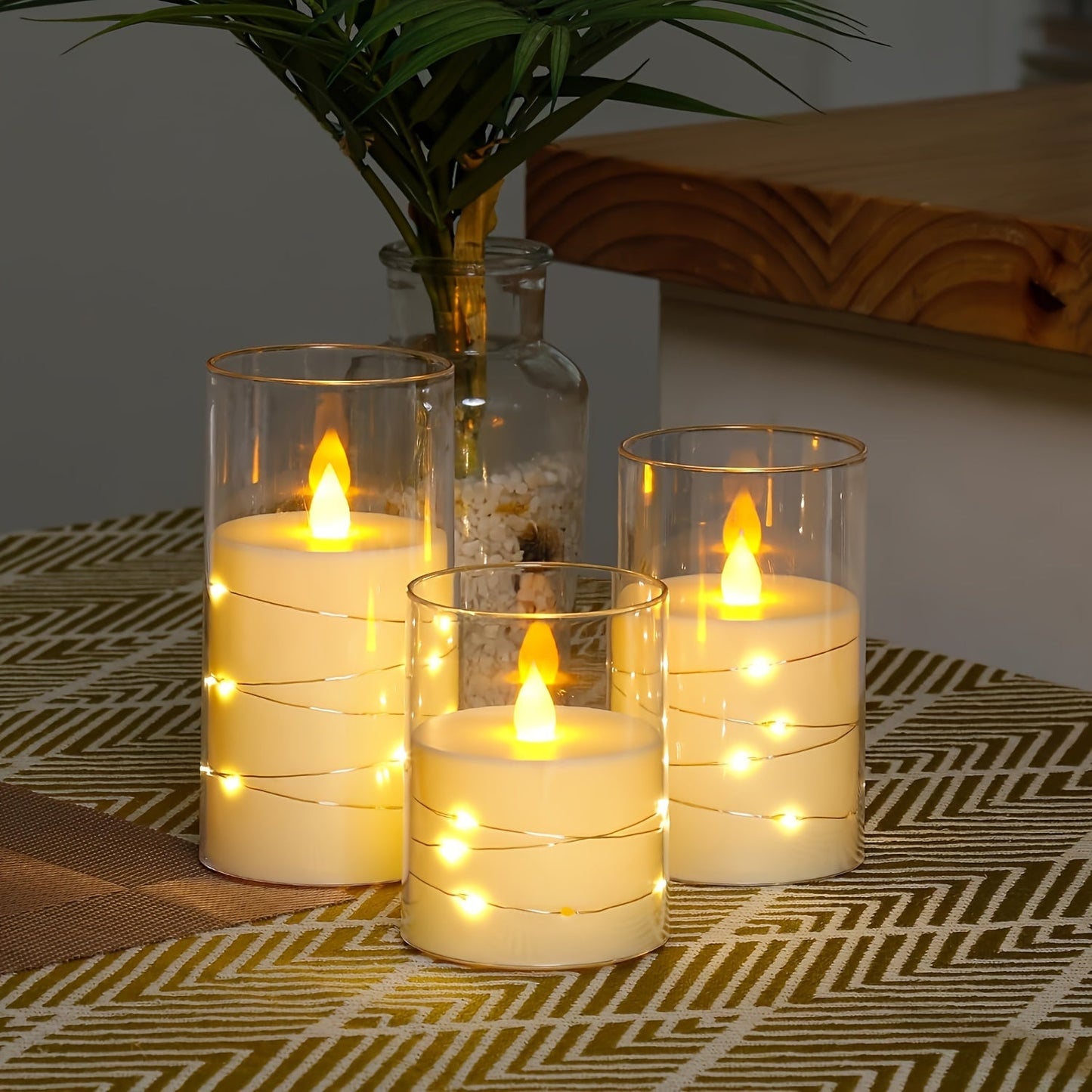 Skorter | 3-piece Romantic LED lights with Remote Control - Adjustable Brightness and Timer Function, Ideal for Parties, Weddings and Hotel Decoration