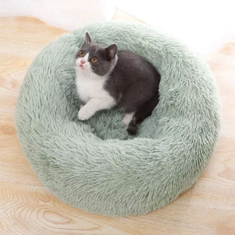 Skorter | PawNest Calming Donut Cat Bed | Round Plush Nest | Stress-Reducing & Cozy | Perfect for Cats & Small Dogs