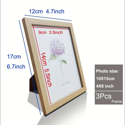 Skorter | 3-part Wooden Picture Frame - Classic Picture Frame for Wall and Table Decoration, Perfect for Parties and Gifts