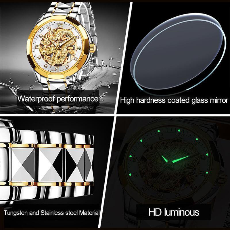 Skorter | Embossed Golden Dragon Watch