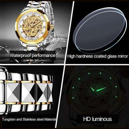 Skorter | Embossed Golden Dragon Watch