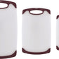 Skørter | Farberware Plastic Cutting Board with Non-Slip and Juice Grooves, 3-Piece, Maroon