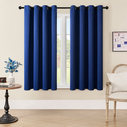 Skorter | Blackout Curtains - 2 Pieces Modern Polyester Curtains with Thermal Insulation and Rings