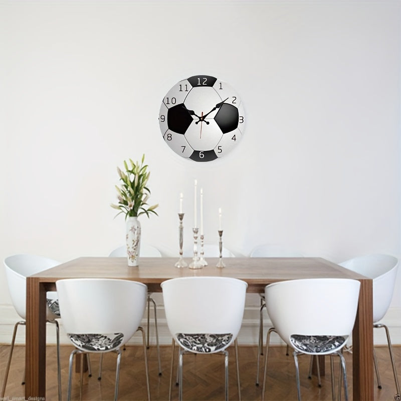 Skorter | Wall clock with football design - Silent clock for living room and bedroom