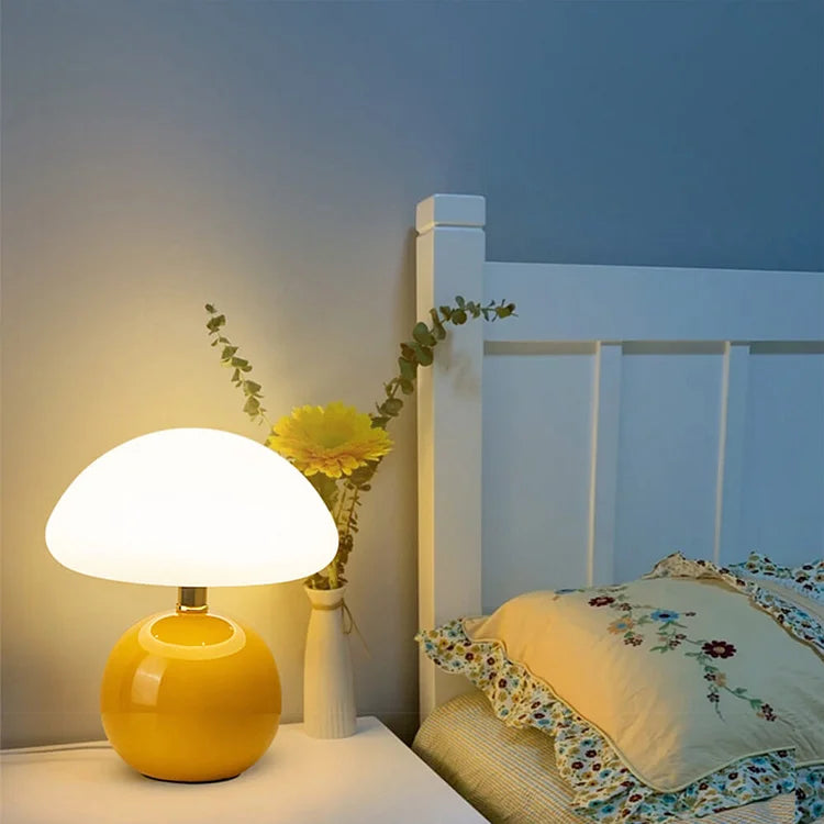 Skorter | Shaped Table Lamp – Elegant French Cream Lamp for a Cozy Bedroom