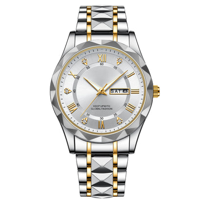 Skorter | Waterproof Luminous Stainless Steel Two-tone Quartz Men's Watch