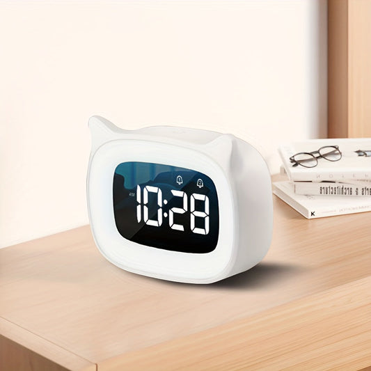 Skorter | KittyGlow - Cute Cat Ear Alarm Clock with Night Light