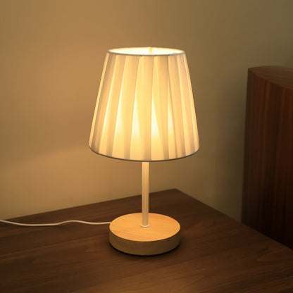 Skorter | NordicLicht - Modern Solid Wood Table Lamp with Linen Shade and USB