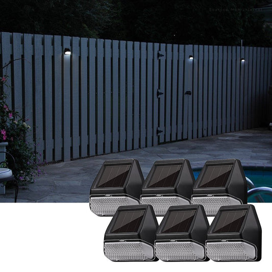 Skorter | 6 Pack Dusk-To-Dawn LED Solar Garden Lighting for Path, 4000K Cool White, Black