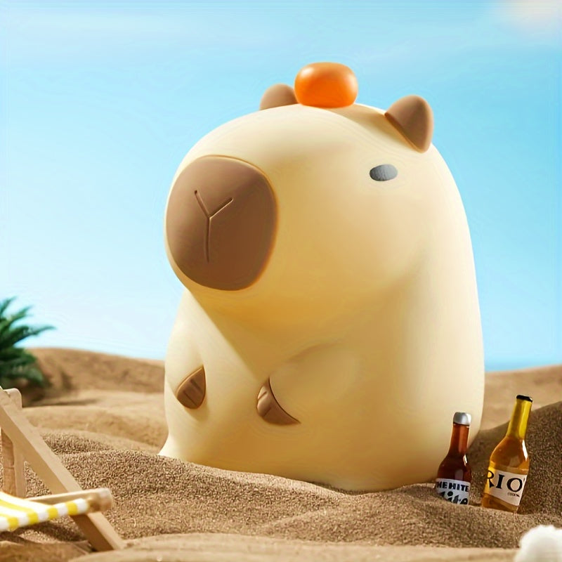 Skorter | CapyGlow - Cute Capybara Night Light with USB Rechargeable Silicone Lamp