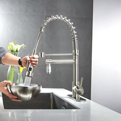 Skorter | 360° Stainless Steel Kitchen Faucet with Pull-Down Spring Spout