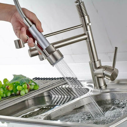 Skorter | 360° Stainless Steel Kitchen Faucet with Pull-Down Spring Spout