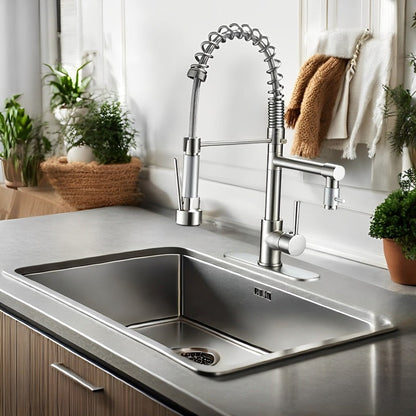 Skorter | 360° Stainless Steel Kitchen Faucet with Pull-Down Spring Spout