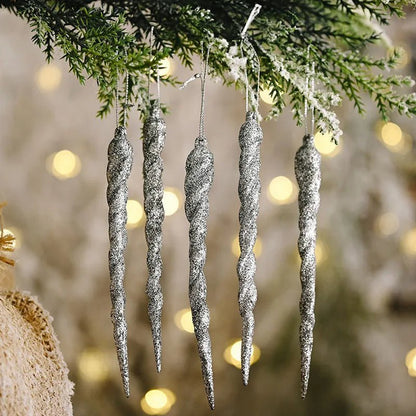 Skorter | Faux Icicle Christmas Ornaments Set– Winter Wonderland Tree Decorations for Parties & New Year Charm