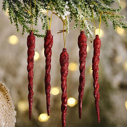 Skorter | Faux Icicle Christmas Ornaments Set– Winter Wonderland Tree Decorations for Parties & New Year Charm