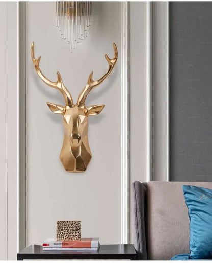 Skorter | 3D Geometric Deer Head Wall Decor Modern Resin