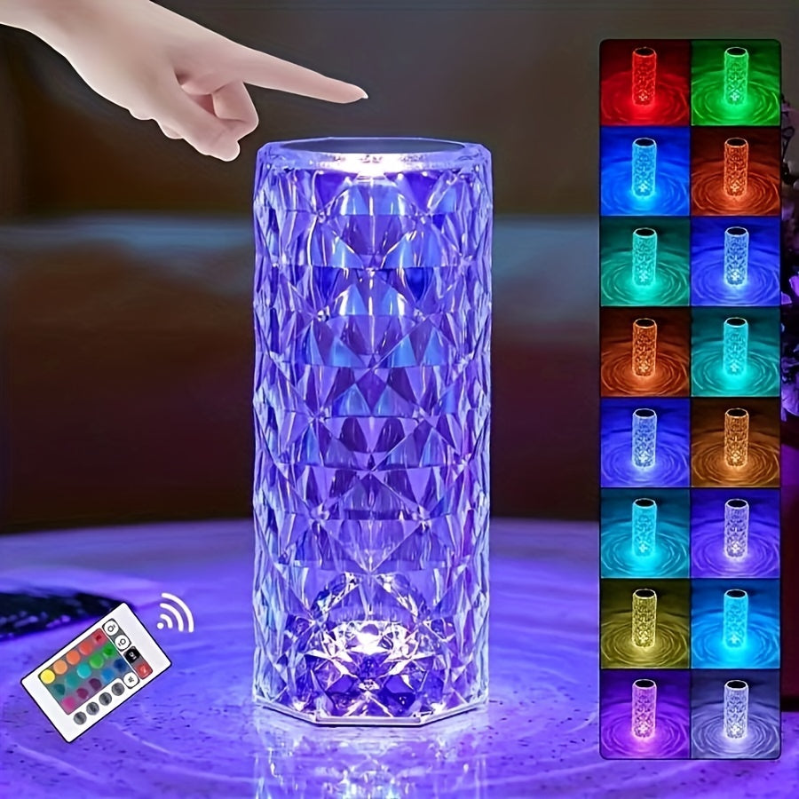 Skorter | CrystalBloom - Adjustable RGB Table Lamp with USB Rechargeable Lithium Battery and Flower Design