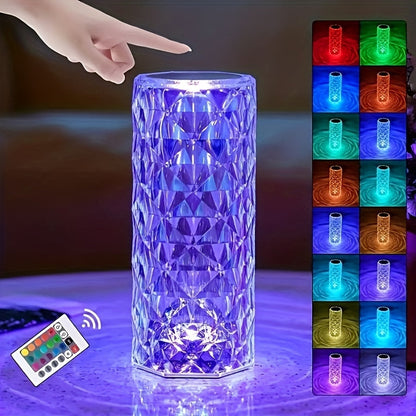 Skorter | CrystalBloom - Adjustable RGB Table Lamp with USB Rechargeable Lithium Battery and Flower Design