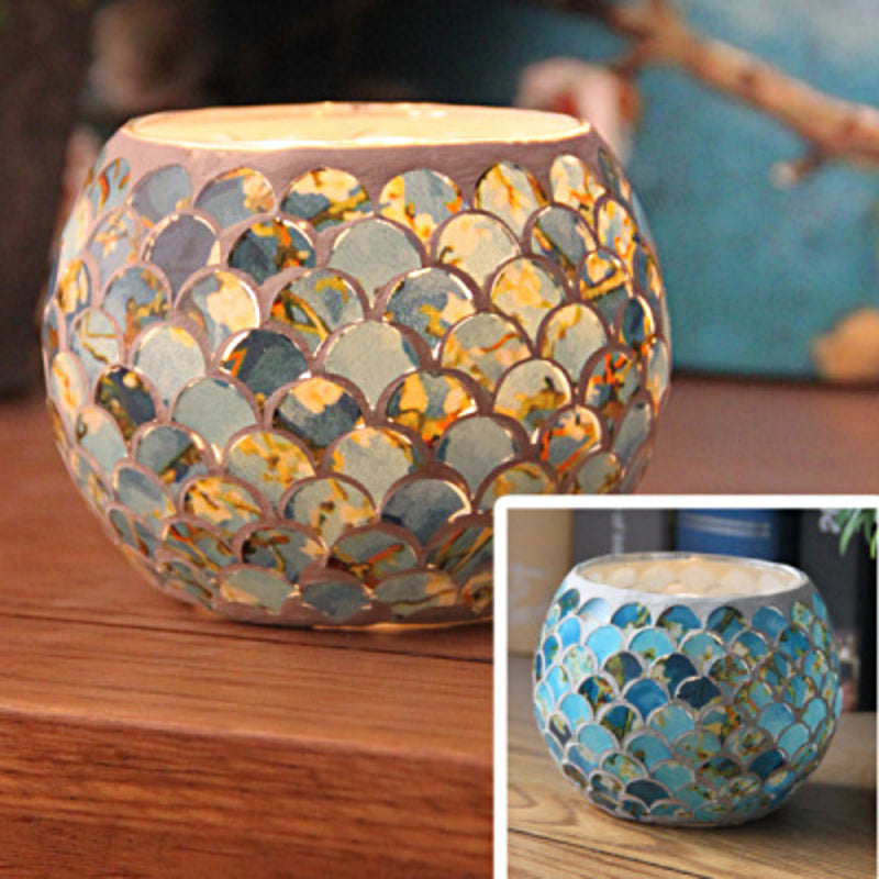 Skorter | European Retro Glass Mosaic Tealight Holder