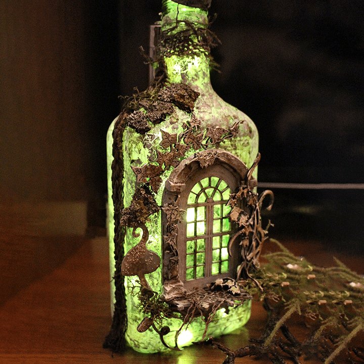 Skorter | Altered Art Bottle - Mystical forest stories