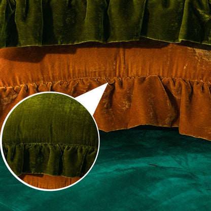 Skorter | Suede Solid Color Pillowcase with Ruffled