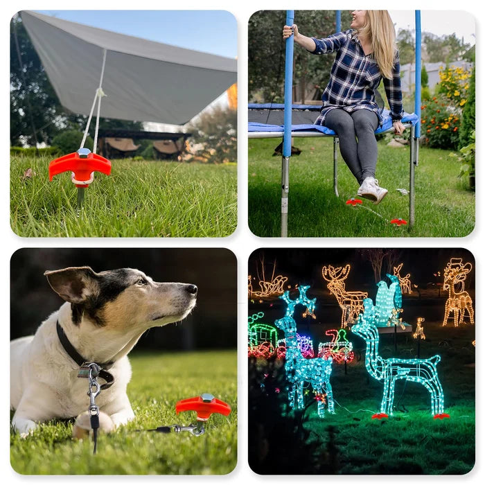 Skorter | 8" Screw in Tent Stakes - Ground Anchors Screw in