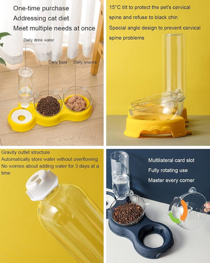 Skorter | FEASTFLOW – 3-in-1 Elevated Feeding Station with Automatic Water Dispenser