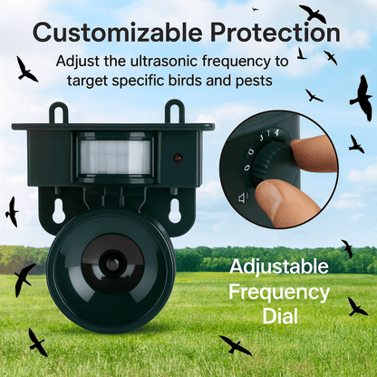 Skorter | FEATHERBLOCK – Motion-Activated Bird Repeller for Quiet & Clean Outdoor Spaces