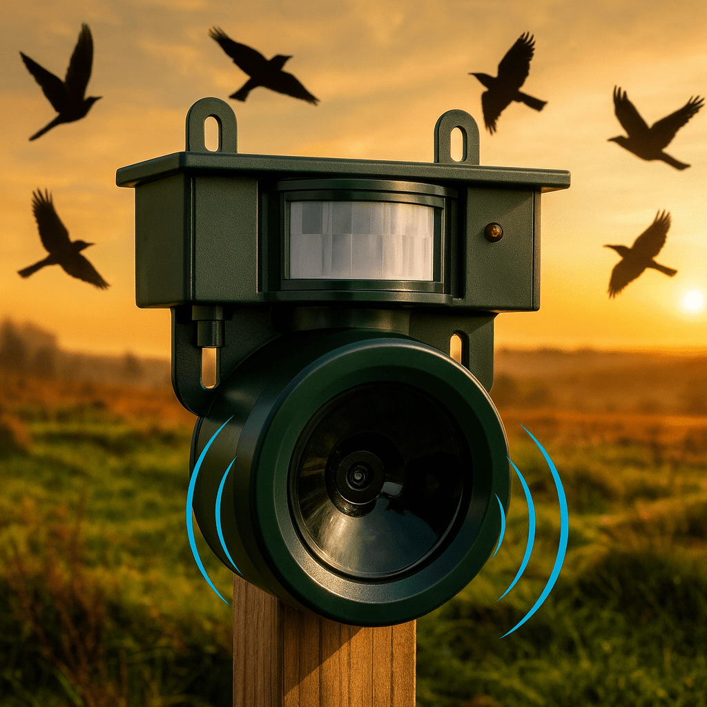 Skorter | FEATHERBLOCK – Motion-Activated Bird Repeller for Quiet & Clean Outdoor Spaces