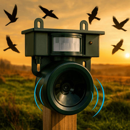 Skorter | FEATHERBLOCK – Motion-Activated Bird Repeller for Quiet & Clean Outdoor Spaces