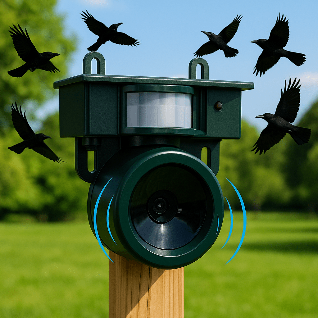 Skorter | FEATHERBLOCK – Motion-Activated Bird Repeller for Quiet & Clean Outdoor Spaces