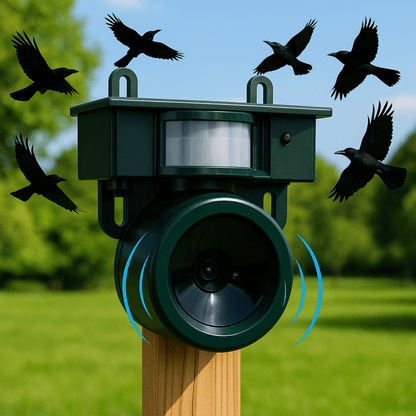 Skorter | FEATHERBLOCK – Motion-Activated Bird Repeller for Quiet & Clean Outdoor Spaces