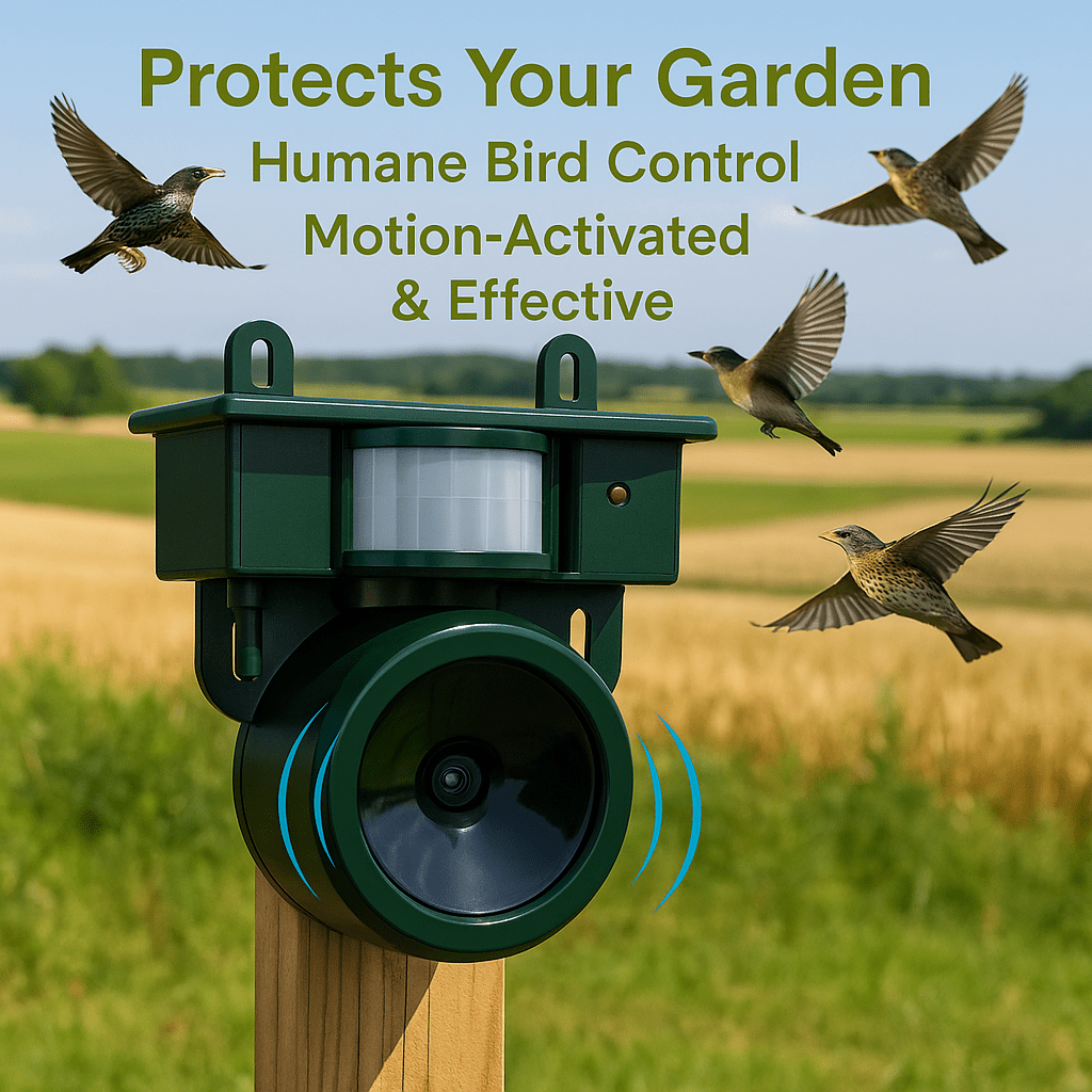 Skorter | FEATHERBLOCK – Motion-Activated Bird Repeller for Quiet & Clean Outdoor Spaces