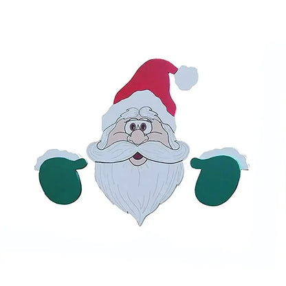 Skorter | Fence Panel Christmas Decor – Adorable Santa, Snowman, and Reindeer Peekers for Whimsical Indoor and Outdoor Christmas Charm