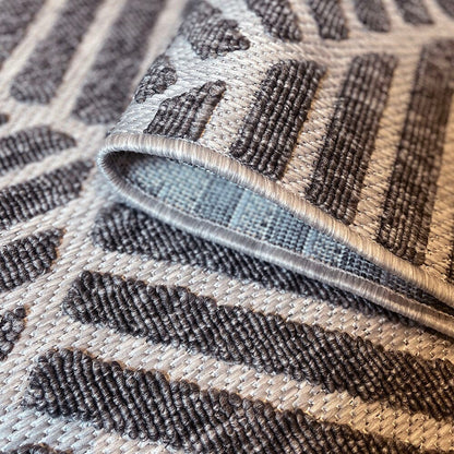 Skorter | Fensham Dark Gray Geometric Indoor / Outdoor Rug